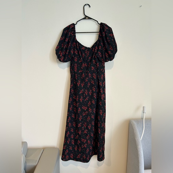 Cider NYAR'S FLORAL SWEETHEART SPLIT MIDI DRESS - Picture 15 of 16